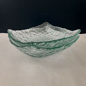 Aqua Glass Asymmetrical Edged Small Serving Bowls Coastal,Visually Pleasing